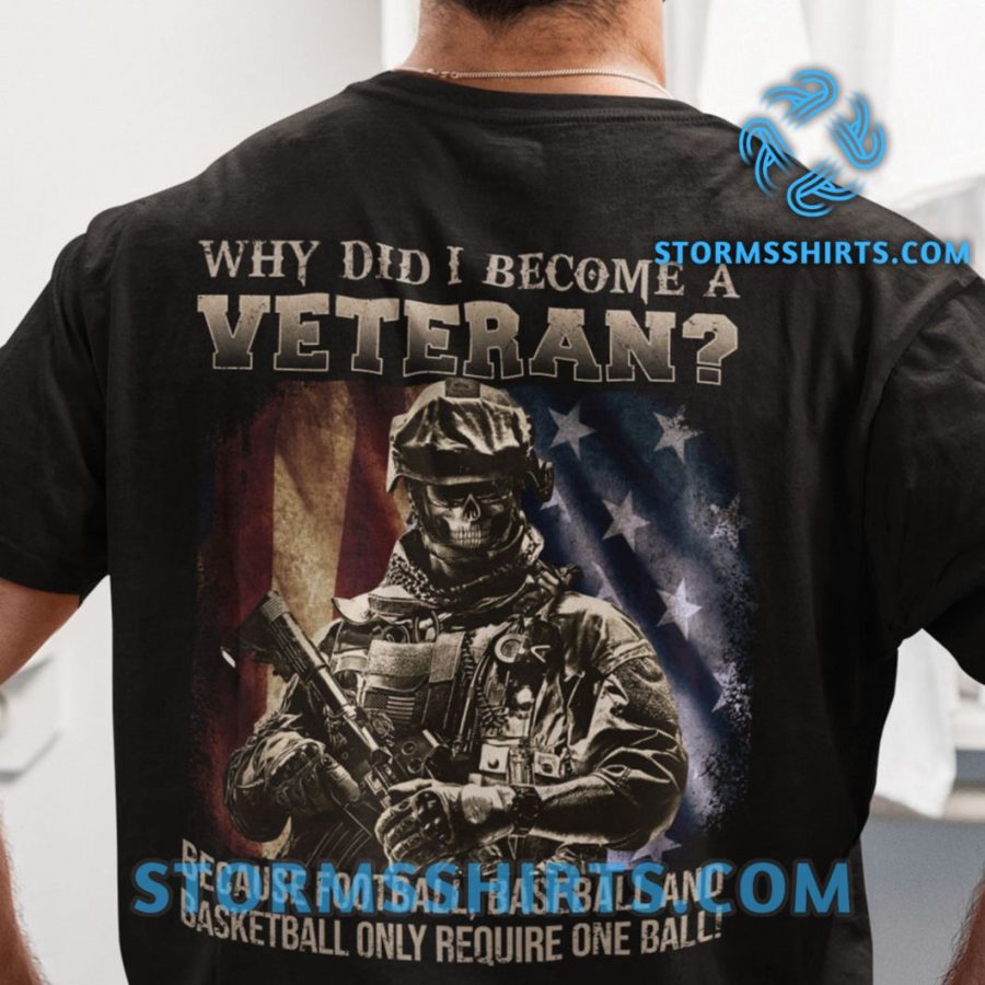 Skull veteran shirt why did i become a veteran