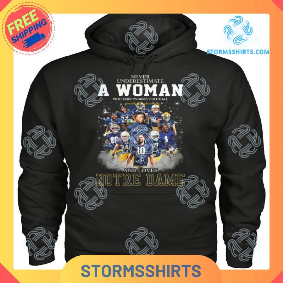 A Woman Loves Notre Dame Fighting Irish Hoodie