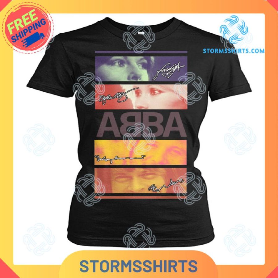 Abba music pop black t-shirt
