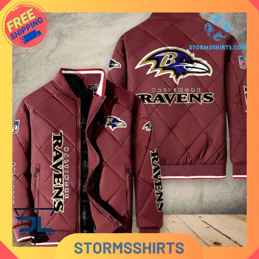 Baltimore ravens quilted bomber jacket