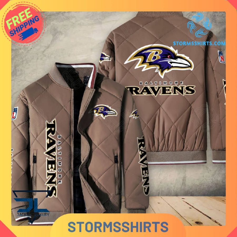 Baltimore ravens quilted bomber jacket