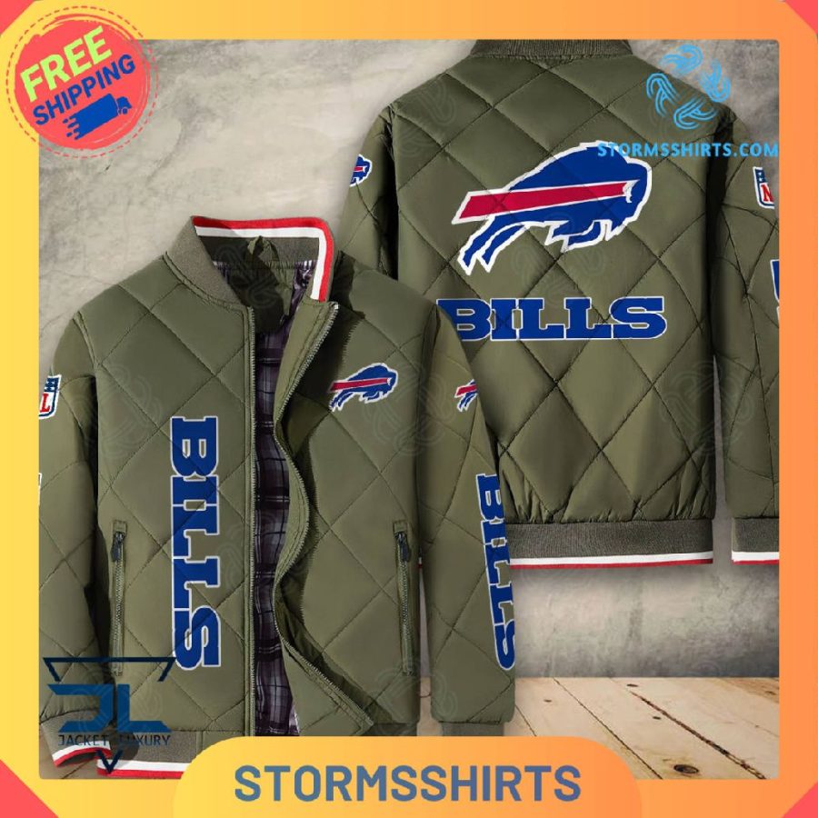 Buffalo bills quilted bomber jacket