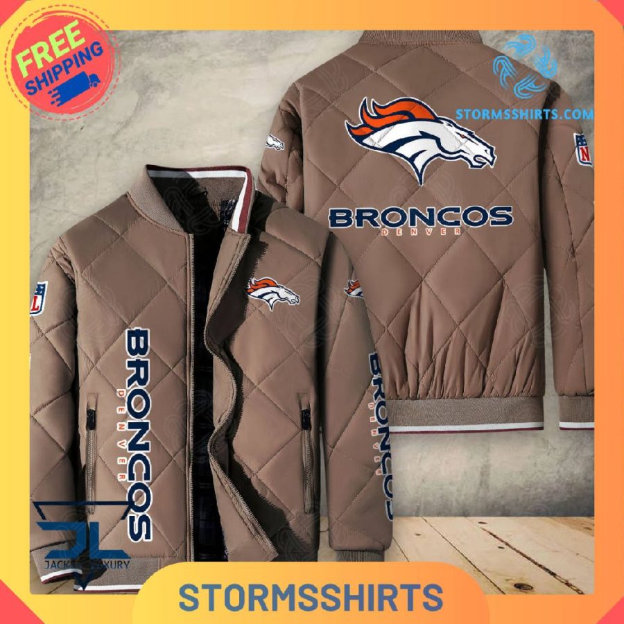 Denver broncos quilted bomber jacket
