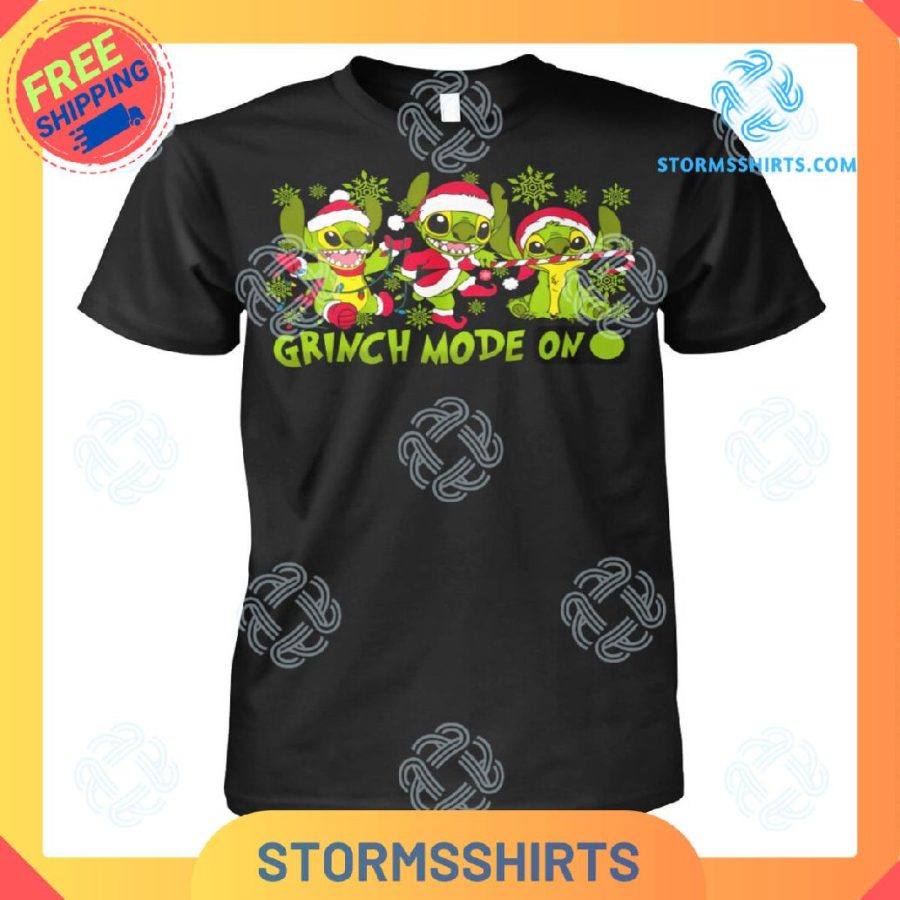 Funny Grinch Mode On Black T-Shirt