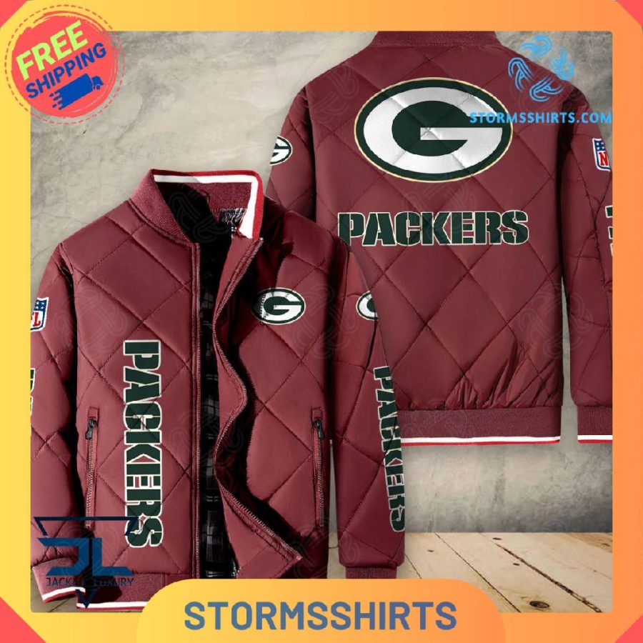 Green bay packers quilted bomber jacket