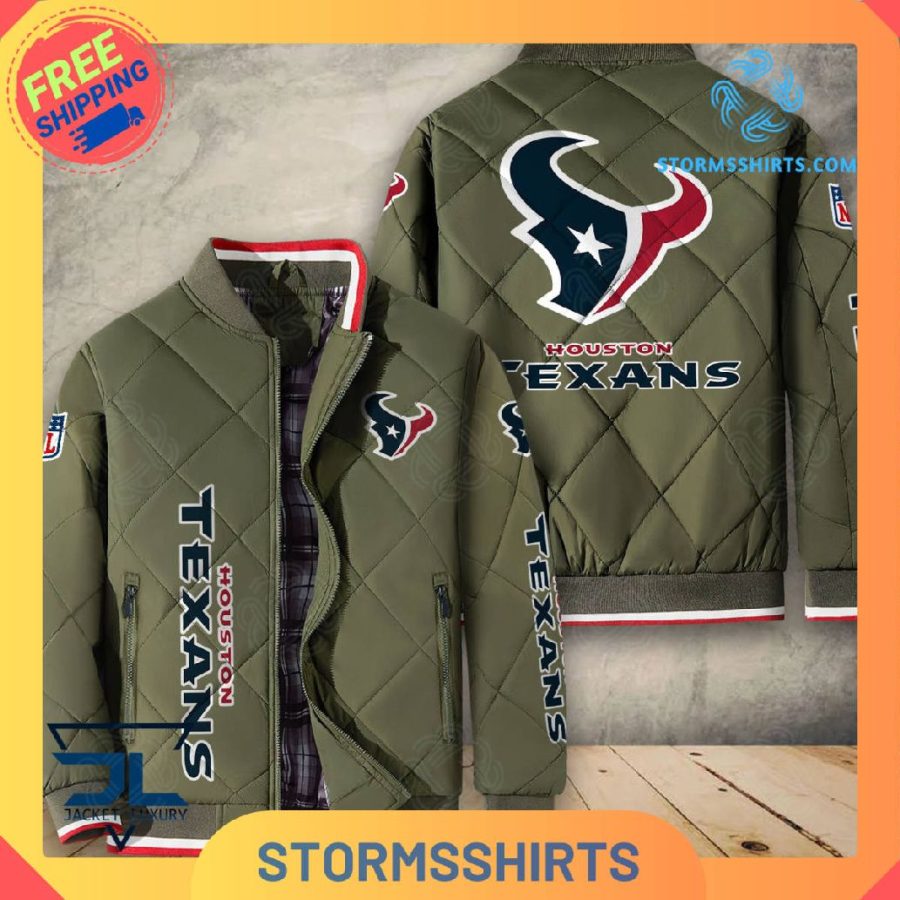 Houston texans quilted bomber jacket
