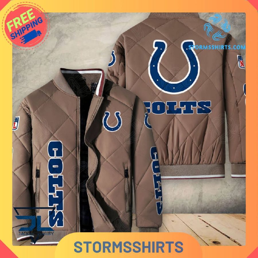 Indianapolis colts quilted bomber jacket