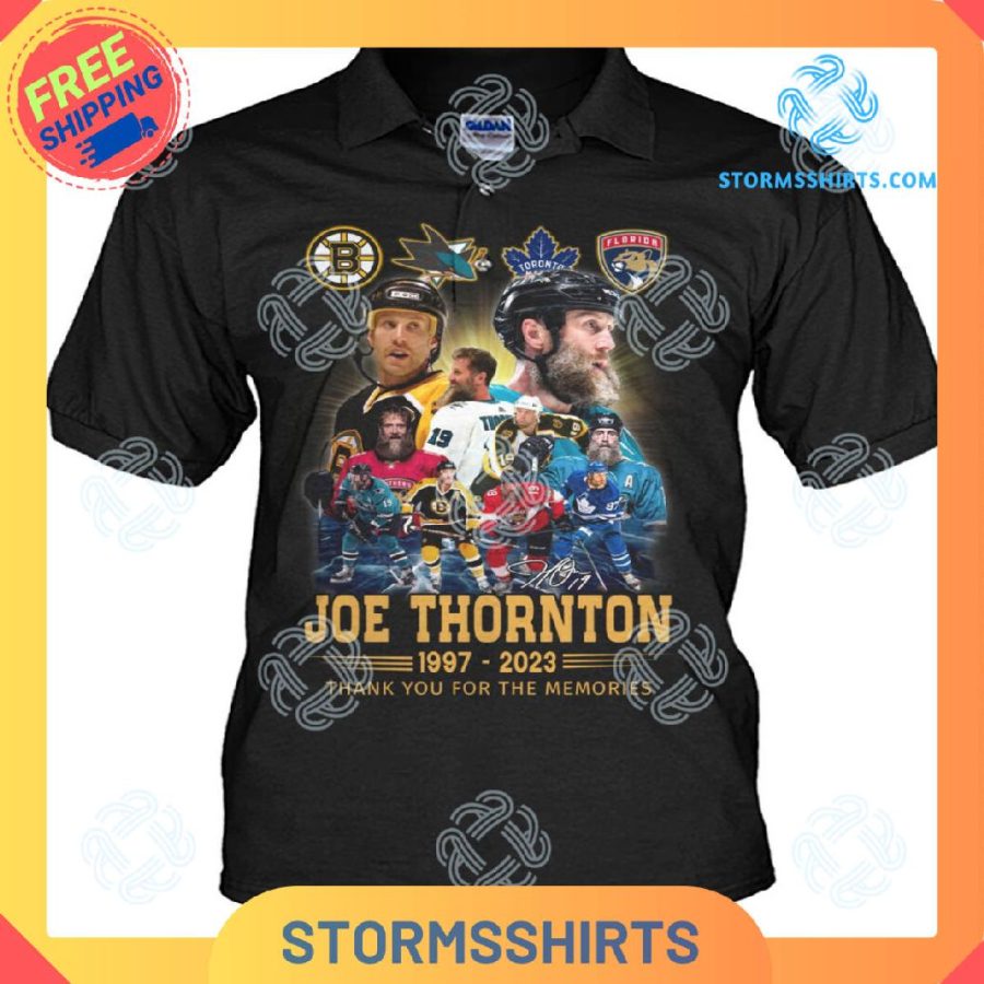 Joe Thornton Thank You For The Memories Polo Shirts