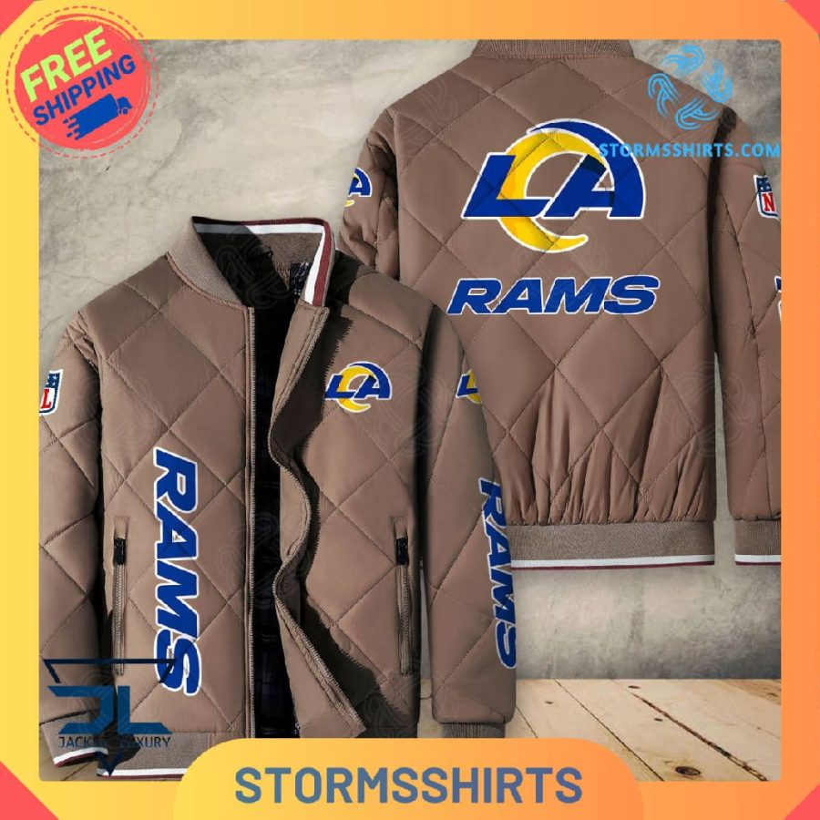 Los angeles rams quilted bomber jacket