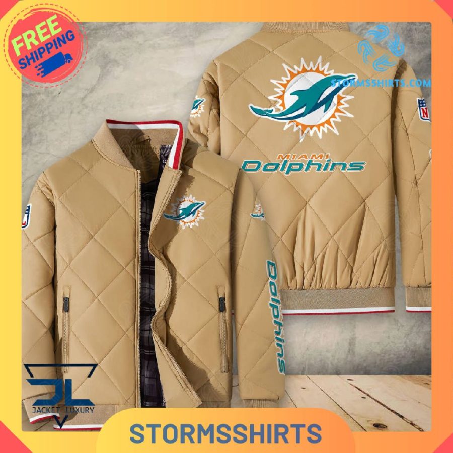 Miami Dolphins Quilted Bomber Jacket
