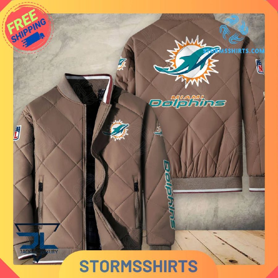 Miami dolphins quilted bomber jacket