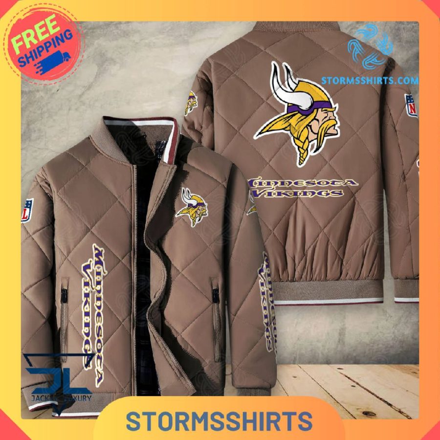 Minnesota vikings quilted bomber jacket