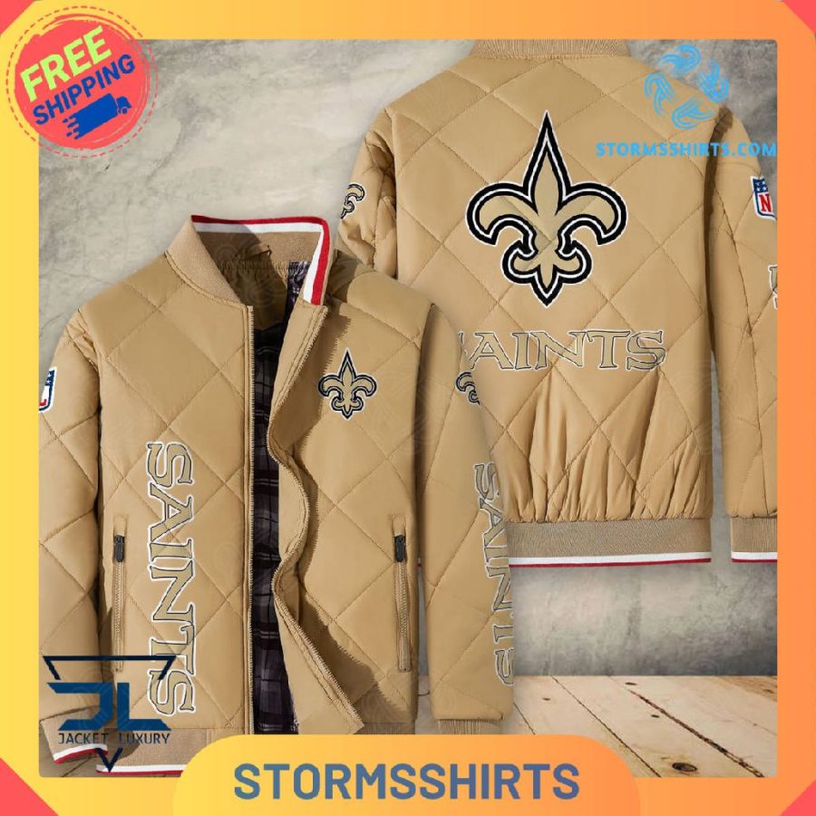 New Orleans Saints Quilted Bomber Jacket