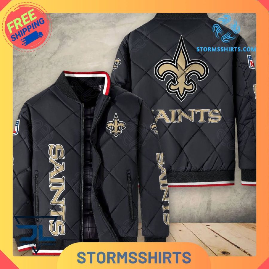 New Orleans Saints Quilted Bomber Jacket