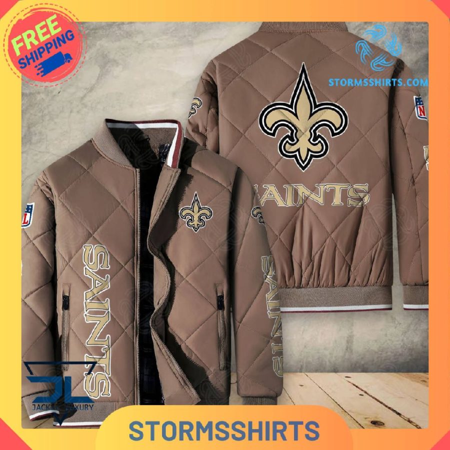 New orleans saints quilted bomber jacket