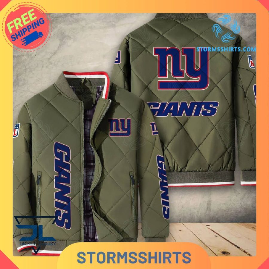 New york giants quilted bomber jacket