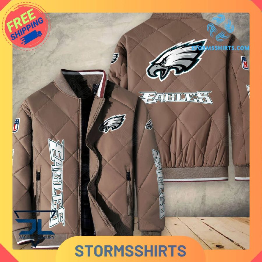 Philadelphia eagles quilted bomber jacket