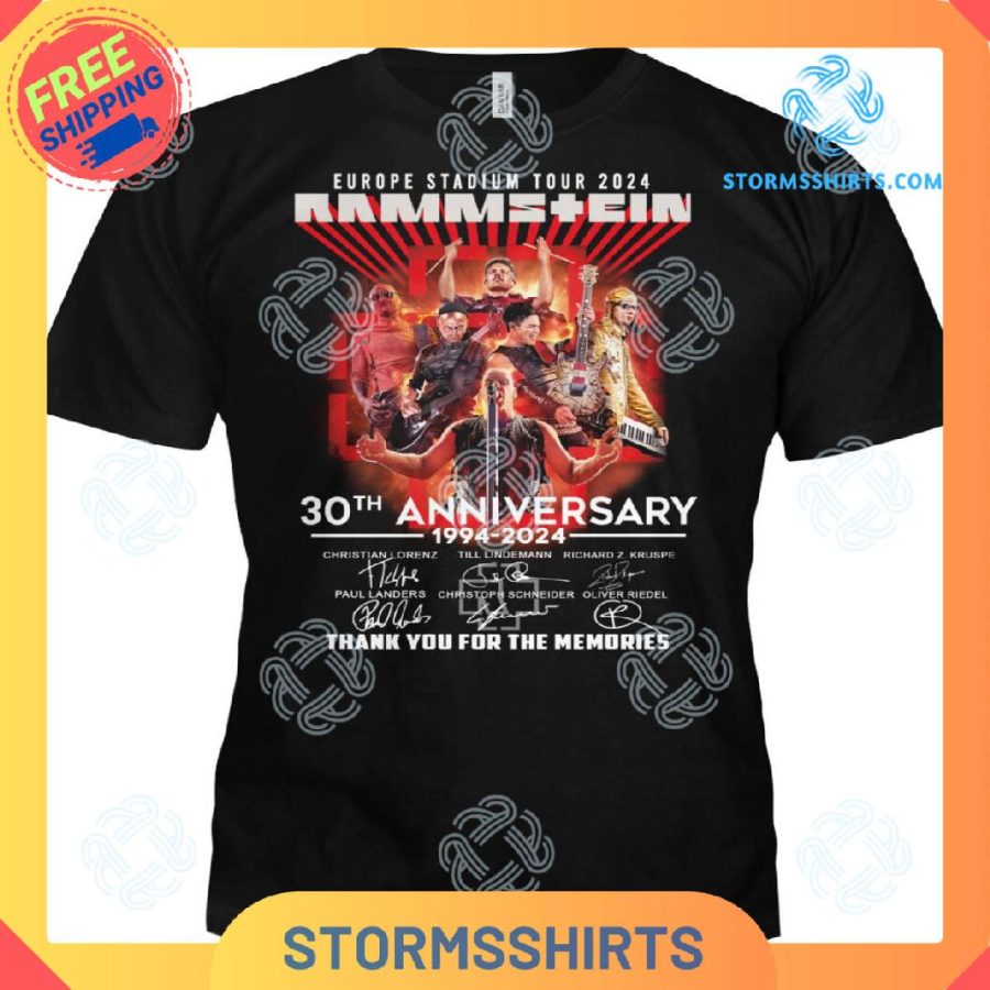 Rammstein europe stadium tour 2024 t-shirt