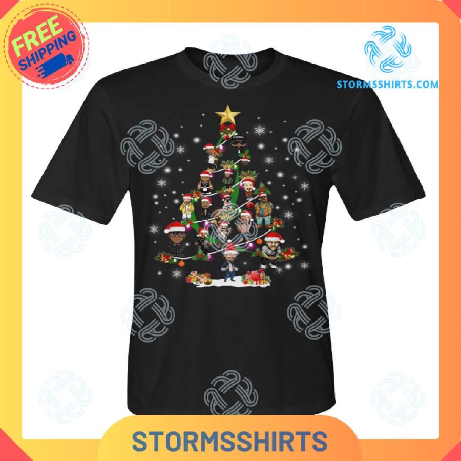 Rapper merry christmas tree t-shirt
