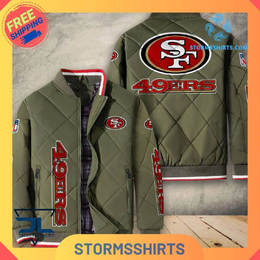 San francisco 49ers quilted bomber jacket