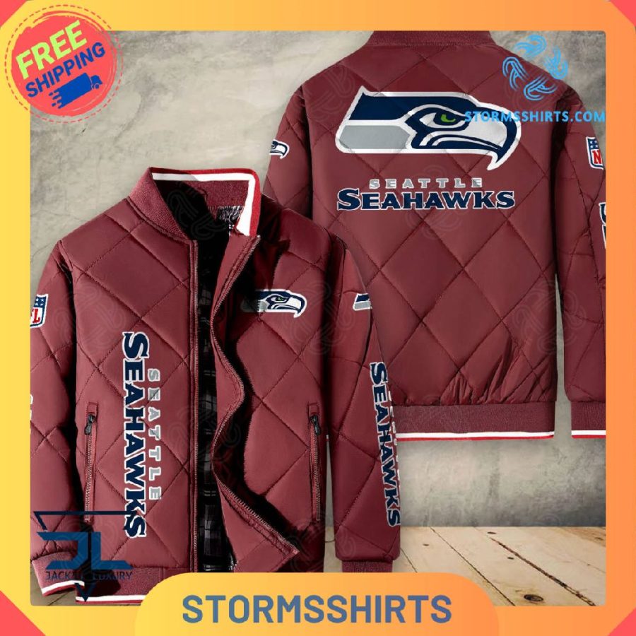 Seattle seahawks quilted bomber jacket
