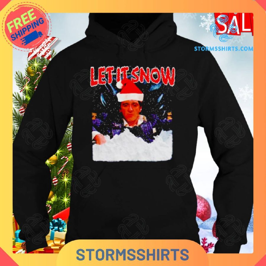 Tony montana santa hat let it snow shirt