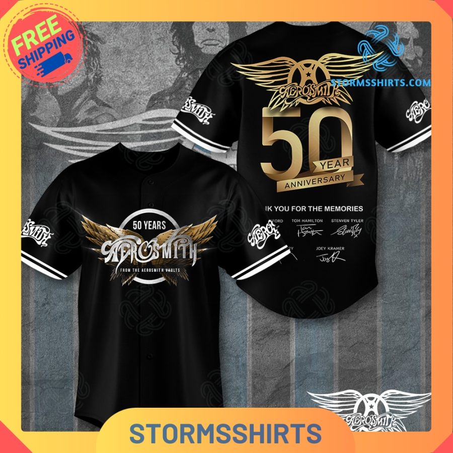 Aerosmith 50 Years Anniversary Baseball Jersey