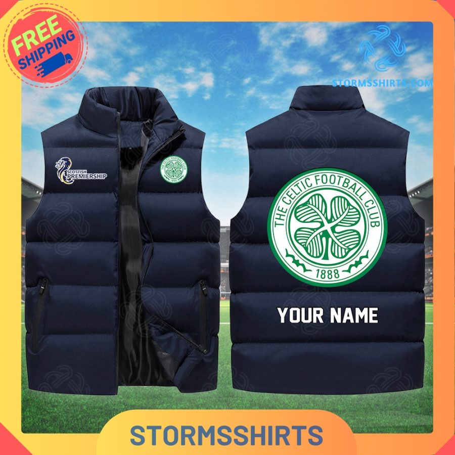 Celtic SPFL Personalized Sleeveless Puffer Jacket