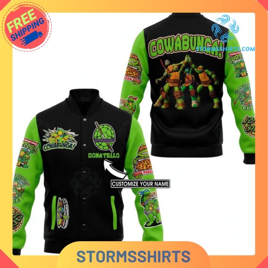 Cowabunga Teenage Mutant Ninja Turtles Personalized Baseball Jacket