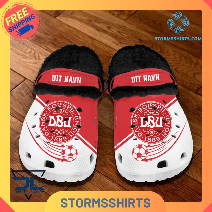 Denmark National Football Team Personalized Fuzz-lined Crocs