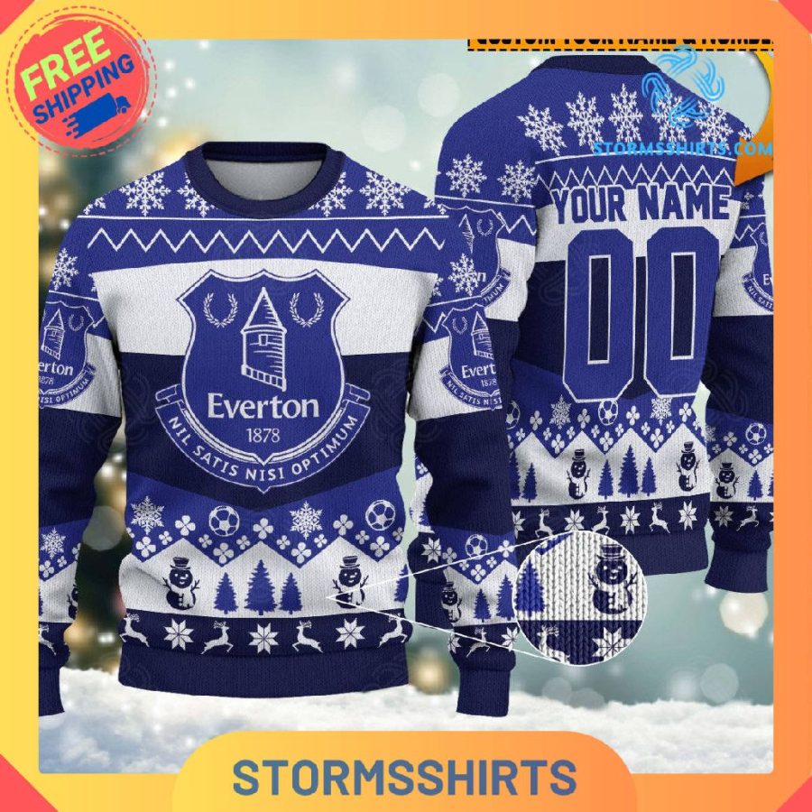 Everton EPL New Personalized Ugly Christmas Sweater
