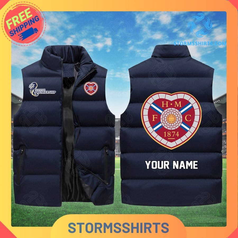 Heart of midlothian spfl personalized sleeveless puffer jacket