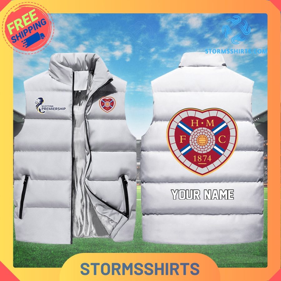 Heart of midlothian spfl personalized sleeveless puffer jacket