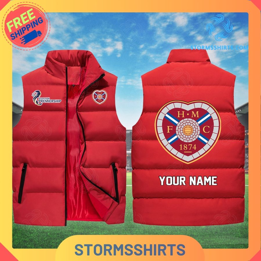 Heart of Midlothian SPFL Personalized Sleeveless Puffer Jacket