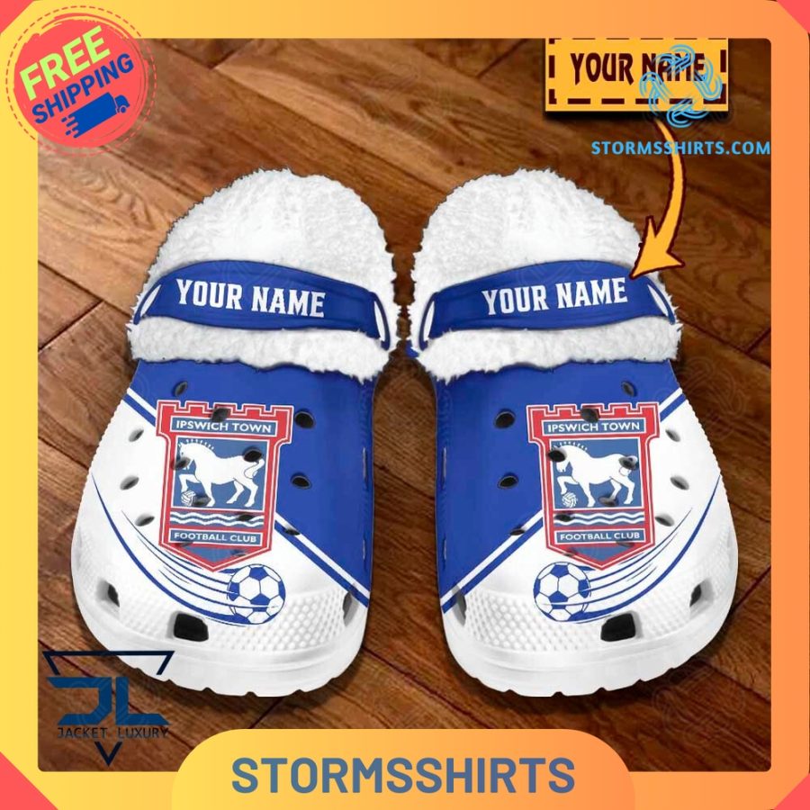 Ipswich Town FC Personalized Fuzz-lined Crocs