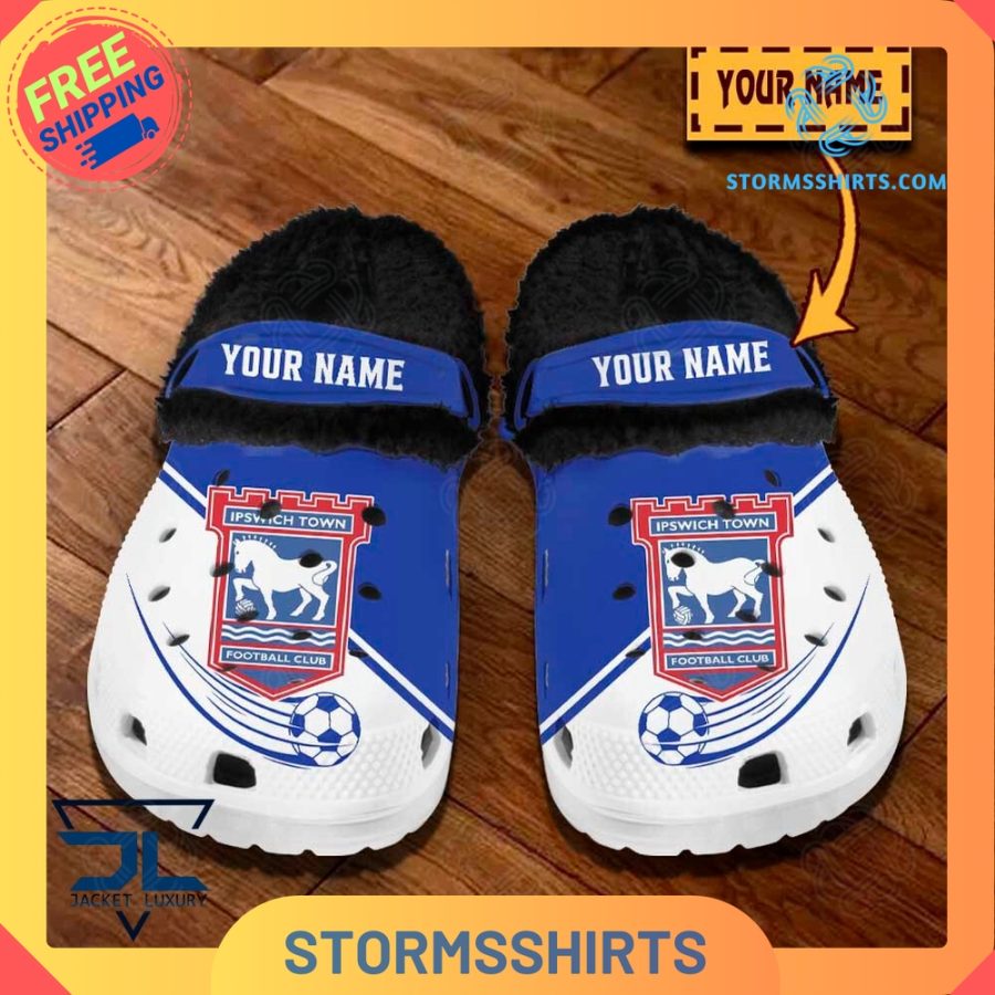 Ipswich Town FC Personalized Fuzz-lined Crocs