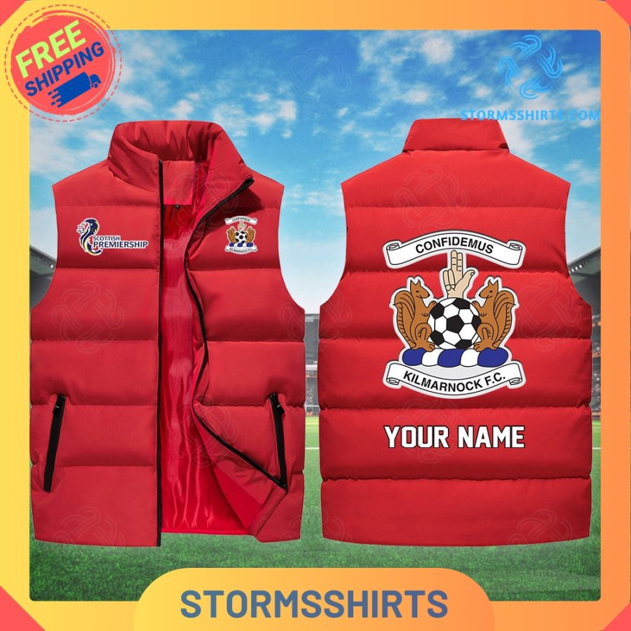 Kilmarnock spfl personalized sleeveless puffer jacket