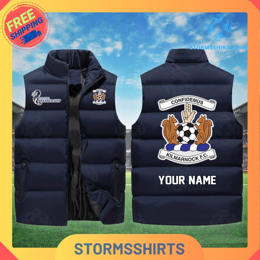 Kilmarnock spfl personalized sleeveless puffer jacket