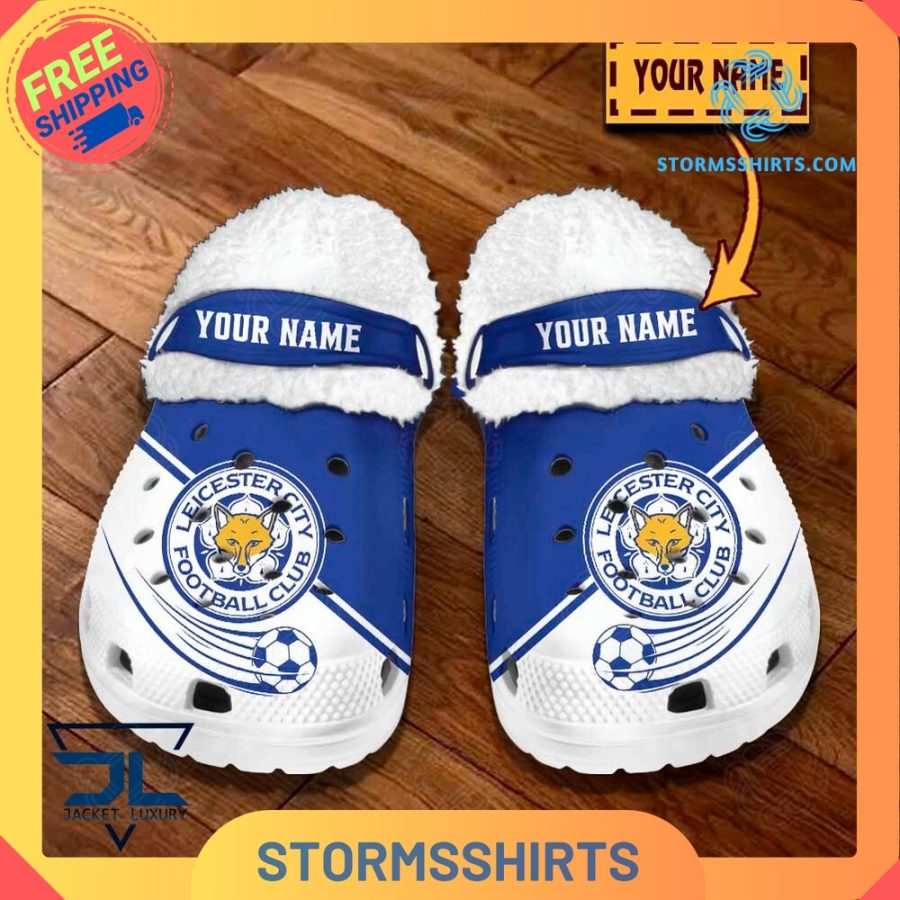 Leicester city f. C personalized fuzz-lined crocs