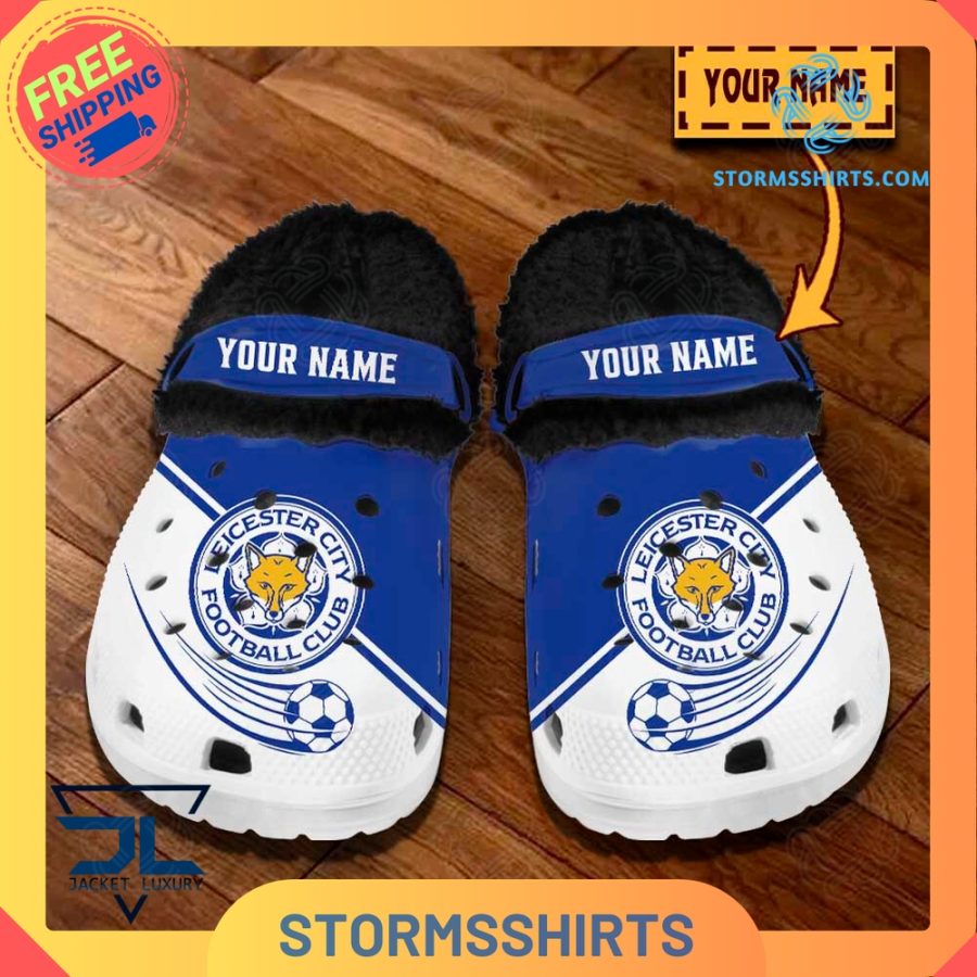 Leicester city f. C personalized fuzz-lined crocs