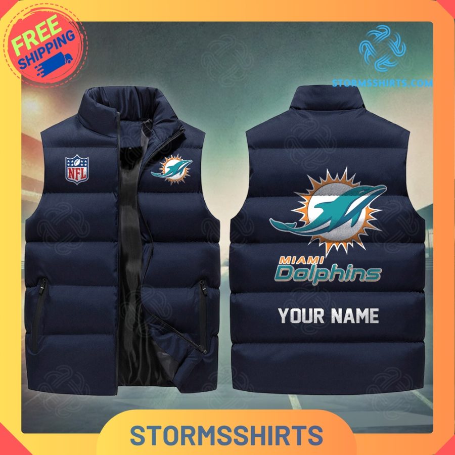 Miami Dolphins Sleeveless Puffer Jacket