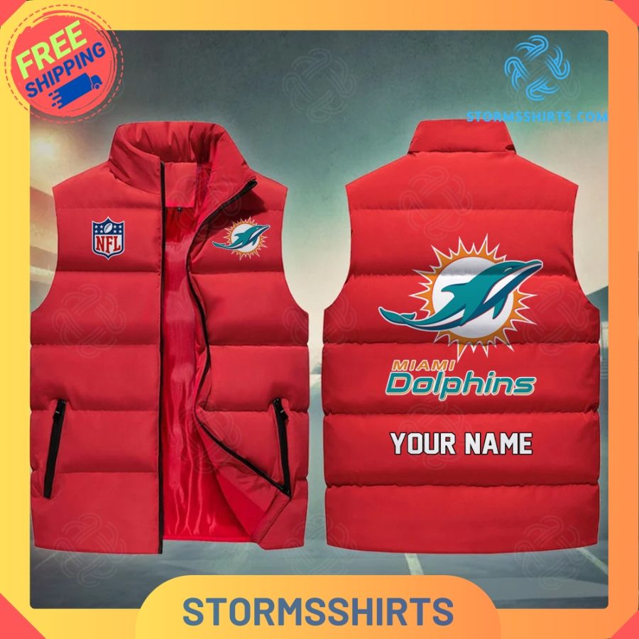 Miami dolphins sleeveless puffer jacket