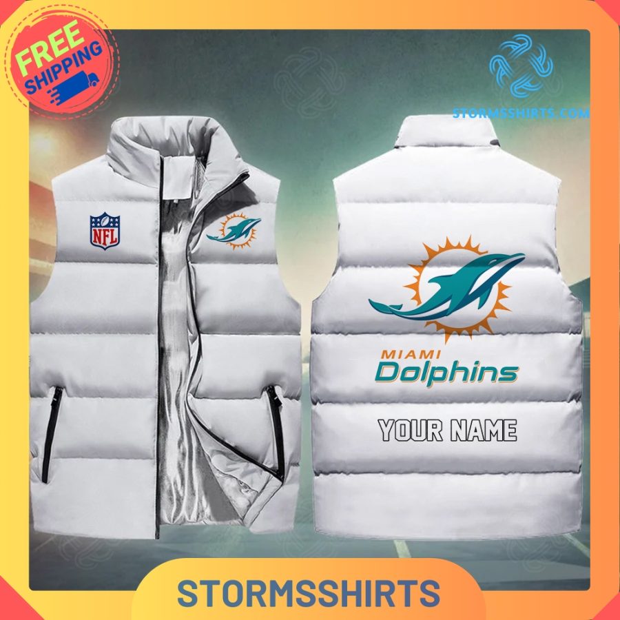 Miami dolphins sleeveless puffer jacket