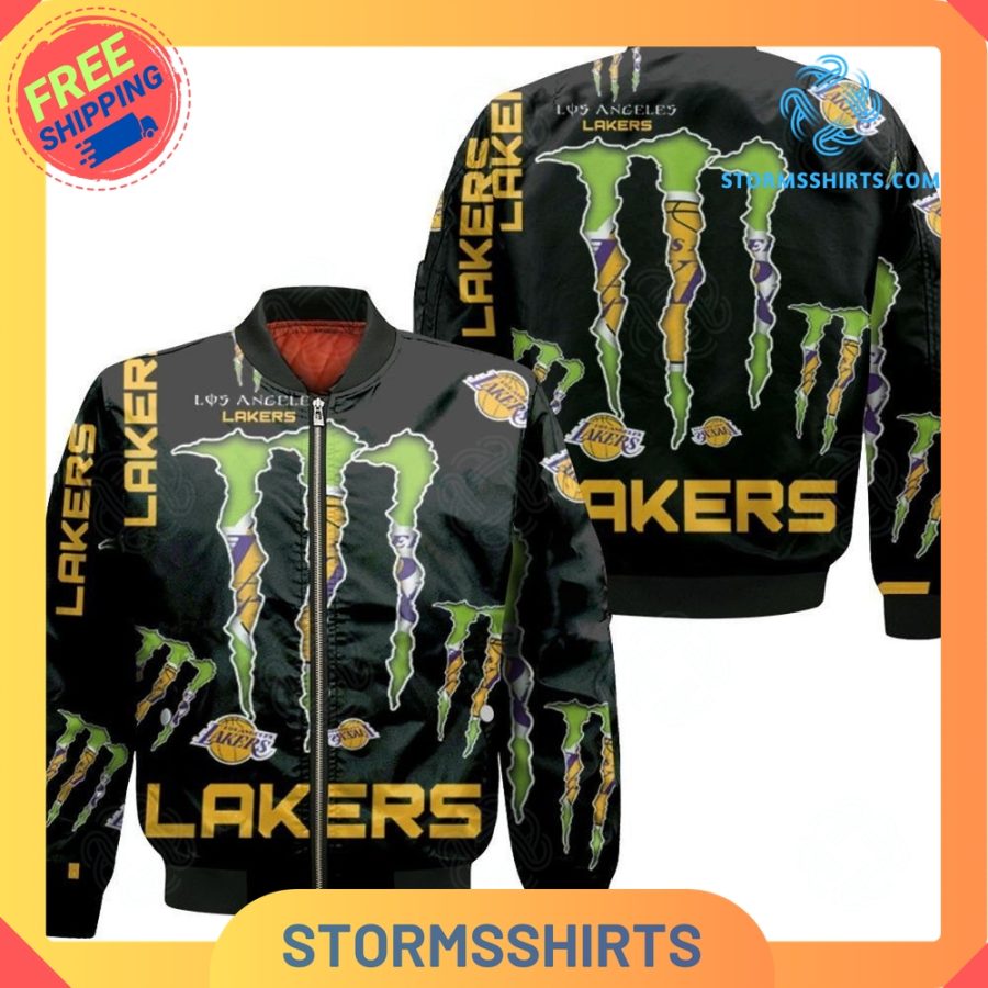 Monster Logo La Lakers Bomber Jacket