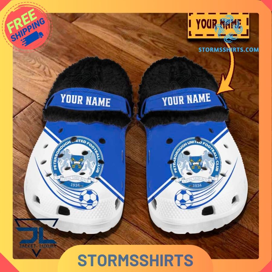 Peterborough United FC Personalized Fuzz-lined Crocs