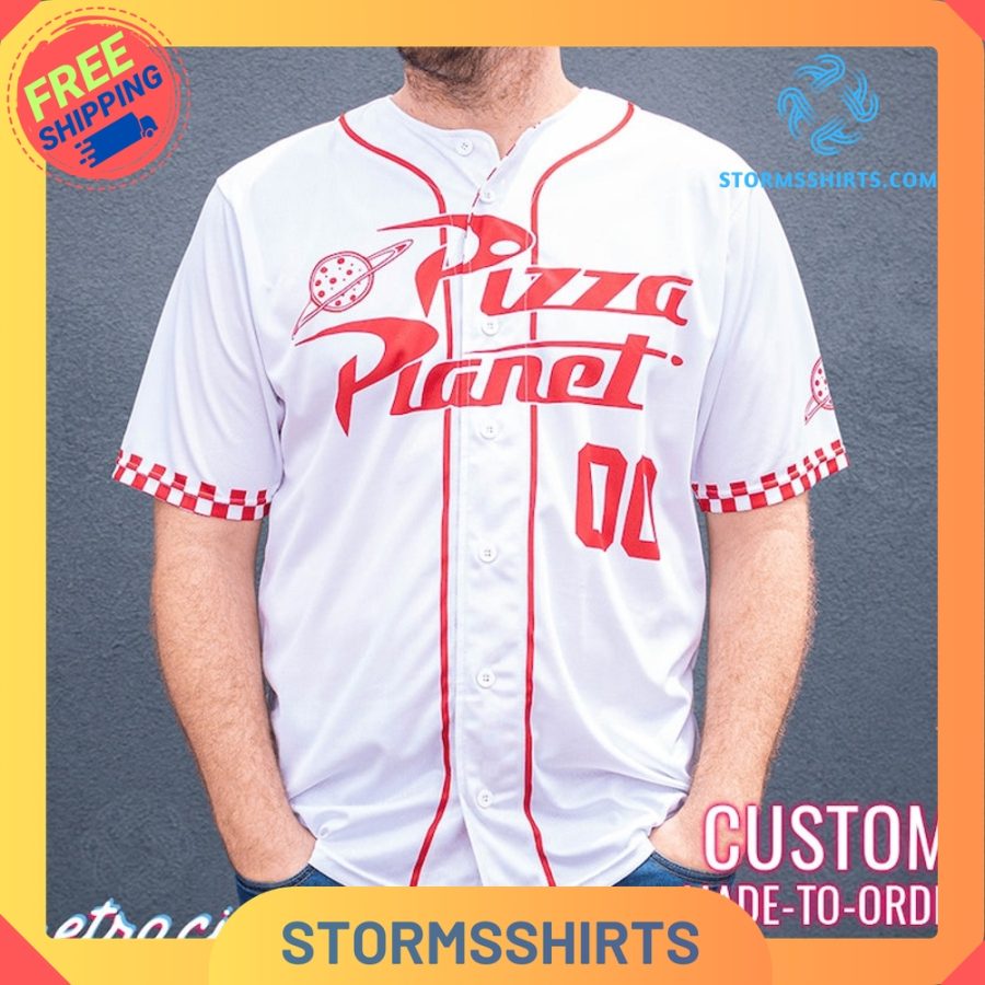 Pizza Planet Toy Story Full-Button Baseball Fan Jersey
