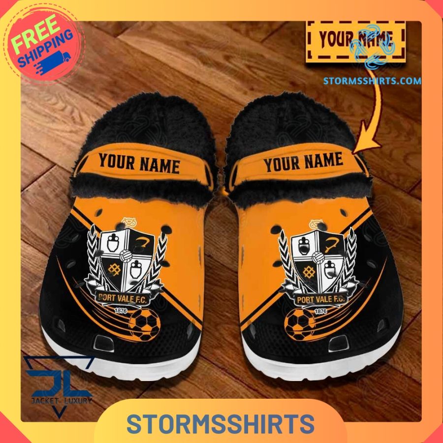 Port vale personalized fuzz-lined crocs