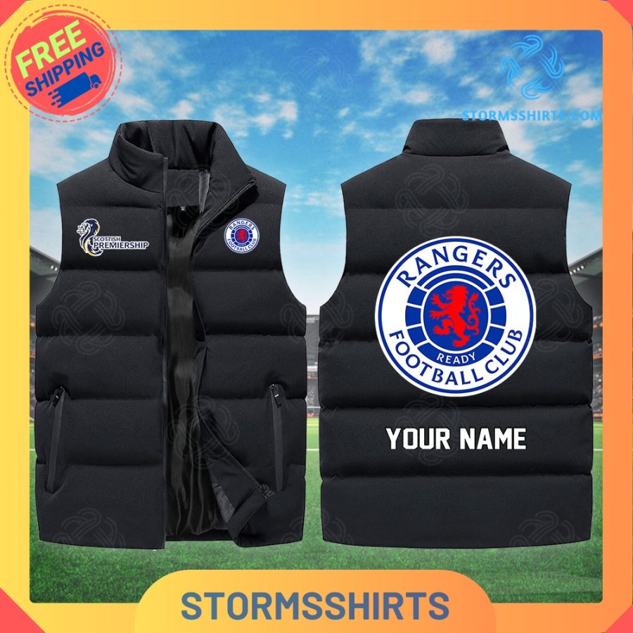 Rangers spfl personalized sleeveless puffer jacket