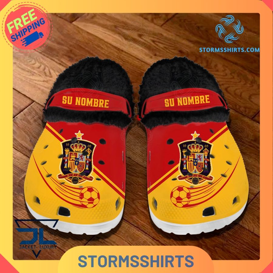 Spain National Football Team Personalized Fuzz-lined Crocs