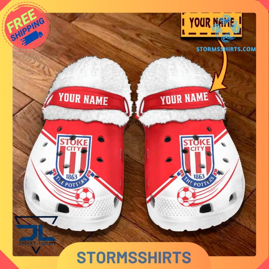 Stoke City FC Personalized Fuzz-lined Crocs